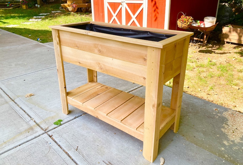 Tall Garden Cedar Planter Plans / Raised Planter Box / Planter Etsy