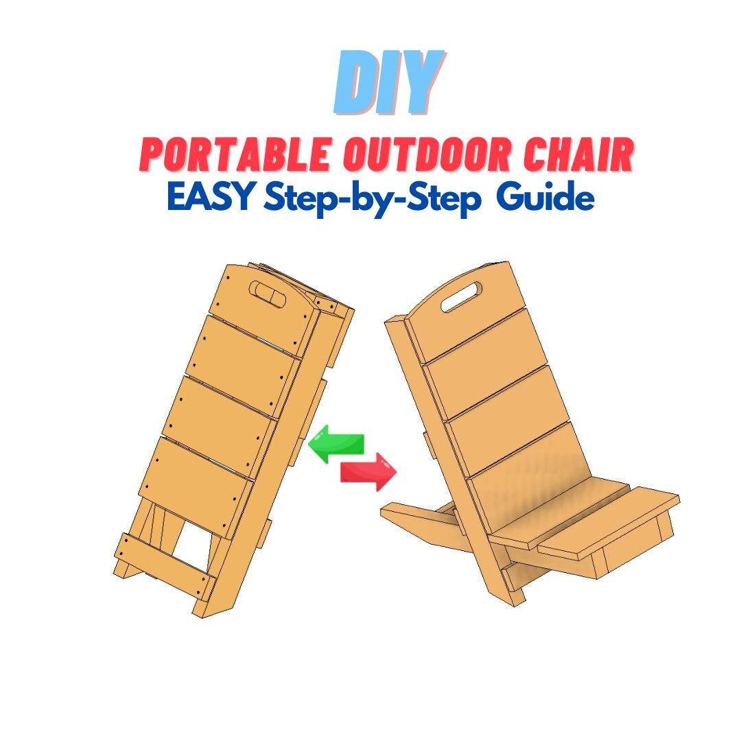 ポータブルアウトドアチェアの設計図 - 簡単な木工プロジェクト計画