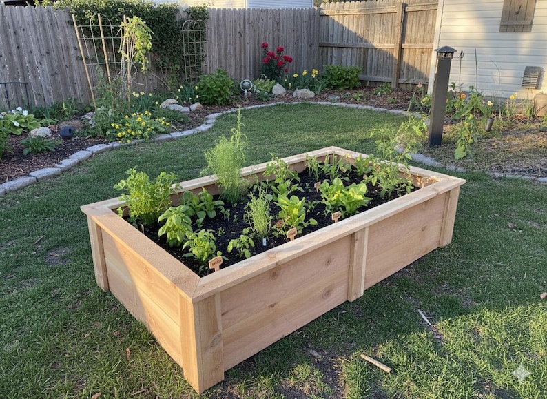 DIY Raised Garden Bed Plans | Cedar Planter Box Woodworking Plans | 2x4 ...