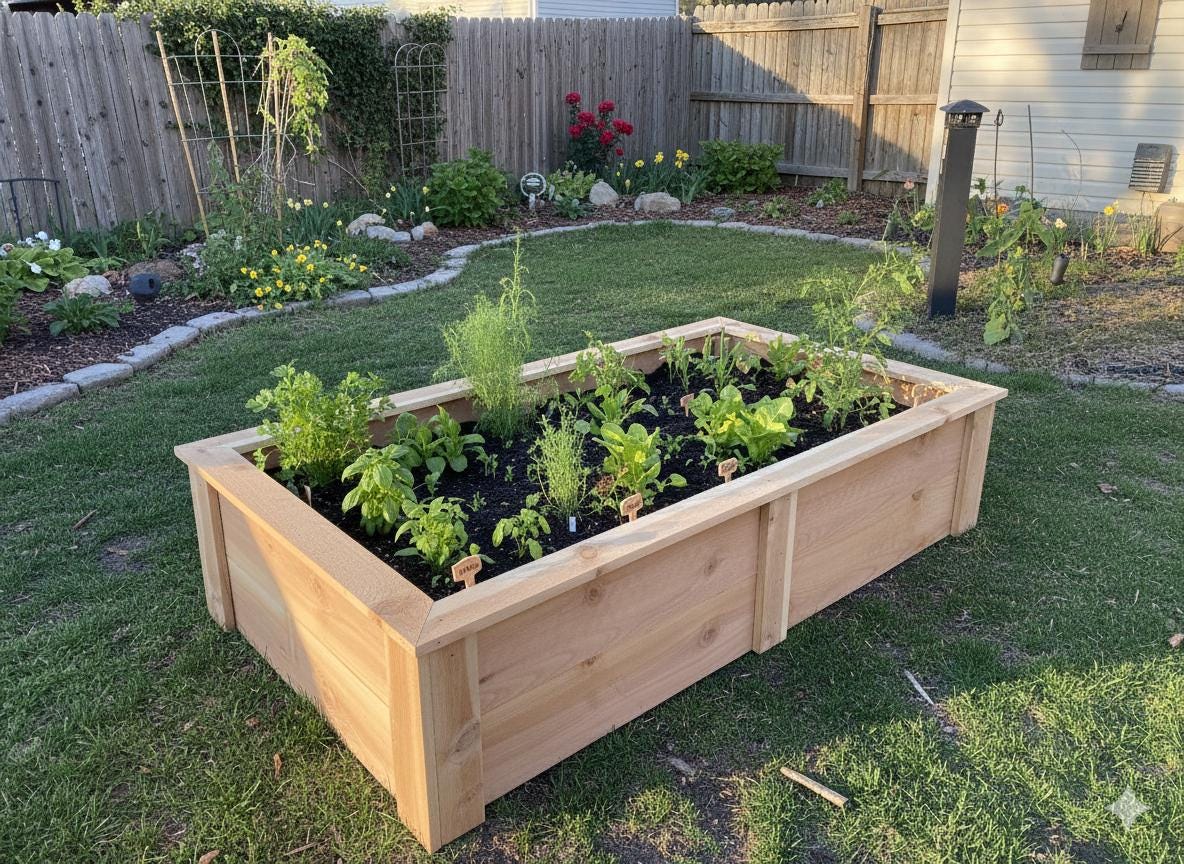 DIY Raised Garden Bed Plans | Cedar Planter Box Woodworking Plans | 2x4 ...