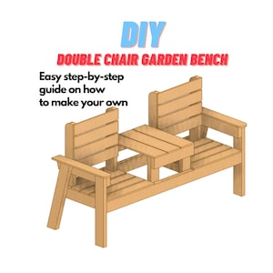 Double Chair Garden Bench DIY Patio Lawn Deck Garden Outdoor Furniture Easy Weekend Project Zing Woodworks image 1