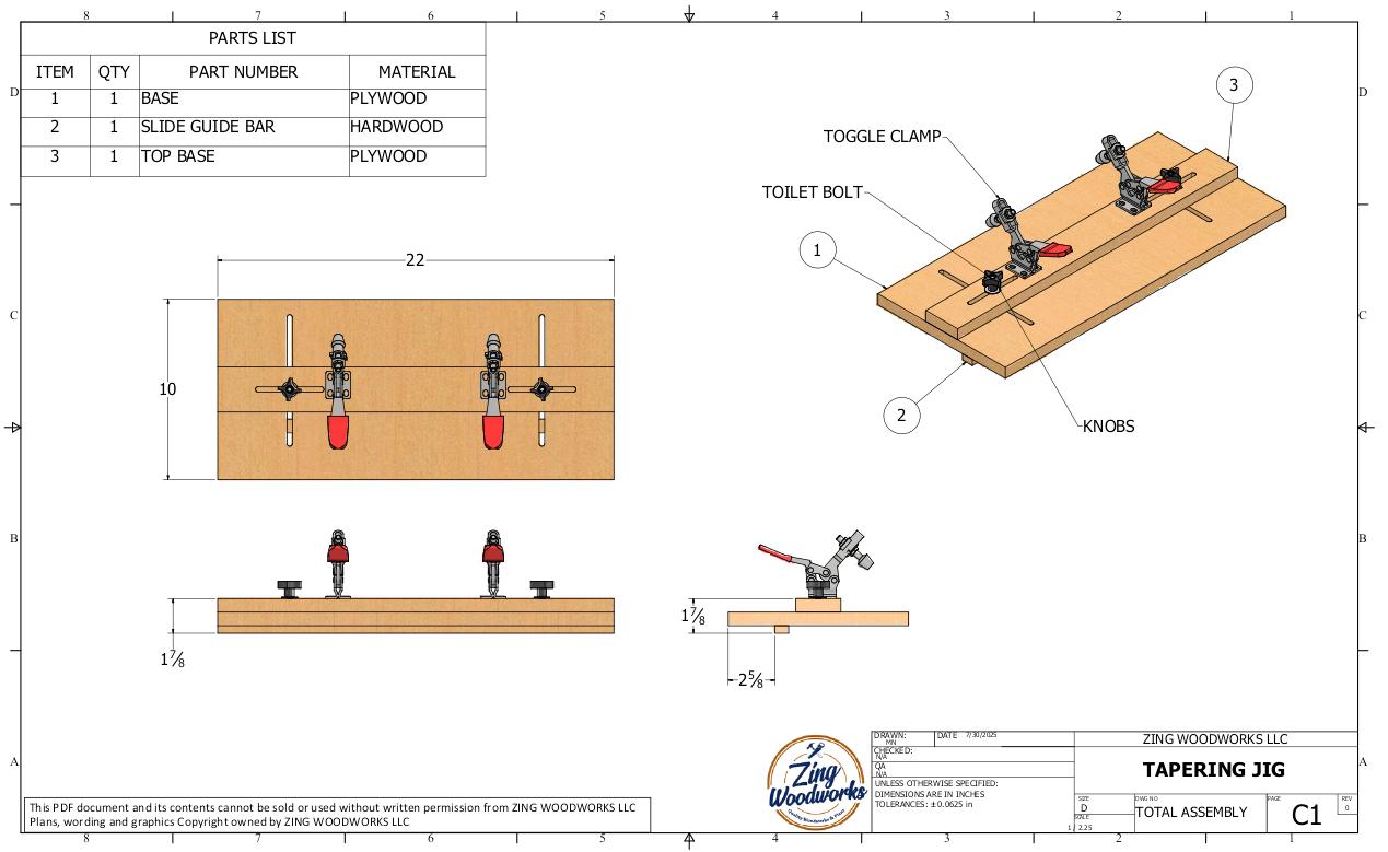 DIY Taper Jig for Table Saw - Essential Woodworking Jig - Woodworking ...