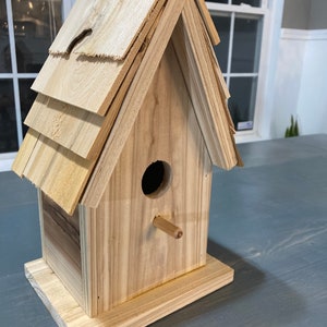 Modern Wooden Cedar Birdhouse Plan Instructions Garden Decoration Plans Outdoor Good Looking Birdhouse Cedar Fence Picket image 3