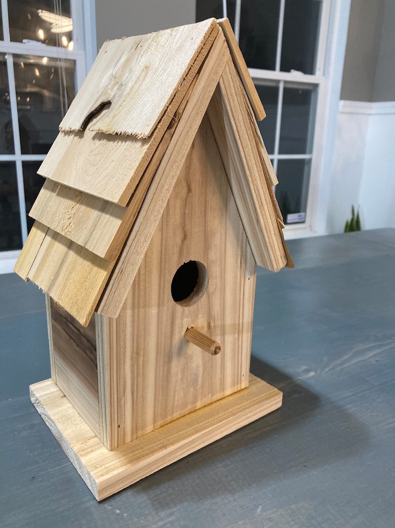 Modern Wooden Cedar Birdhouse Plan Instructions Garden Decoration Plans Outdoor Good Looking Birdhouse Cedar Fence Picket image 3