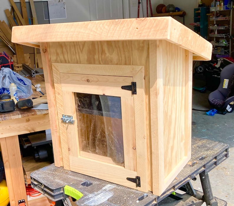 Plano de carpintería para compartir en la despensa de Little Free Library - Plano de proyecto de madera fácil - Proyectos de madera para vender imagen 4