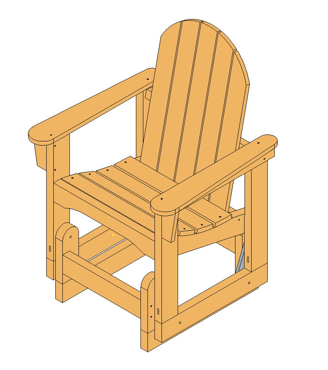 Easy Adirondack Glider Chair Plans Rocking Chair DIY Patio Etsy
