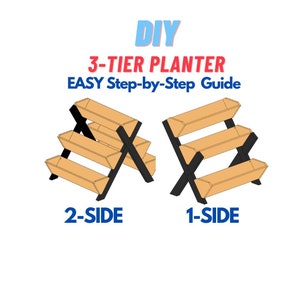Houtbewerkingsplan 3-laags 2-zijdige en 1-zijdige plantenbak - Plantenbak voor tuinkruiden - DIY plantenbak