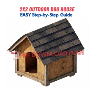 DIY Outdoor Dog House Instruction Plan - Outdoor Animal Hut Home Shelter - Garden Pet Shelter Woodworking Projects