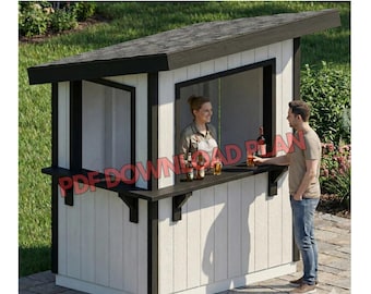 4x6 Outdoor Garden Bar Plans - Easy Woodworking Project Plans - Make From Standard Lumber - Zing Woodworks