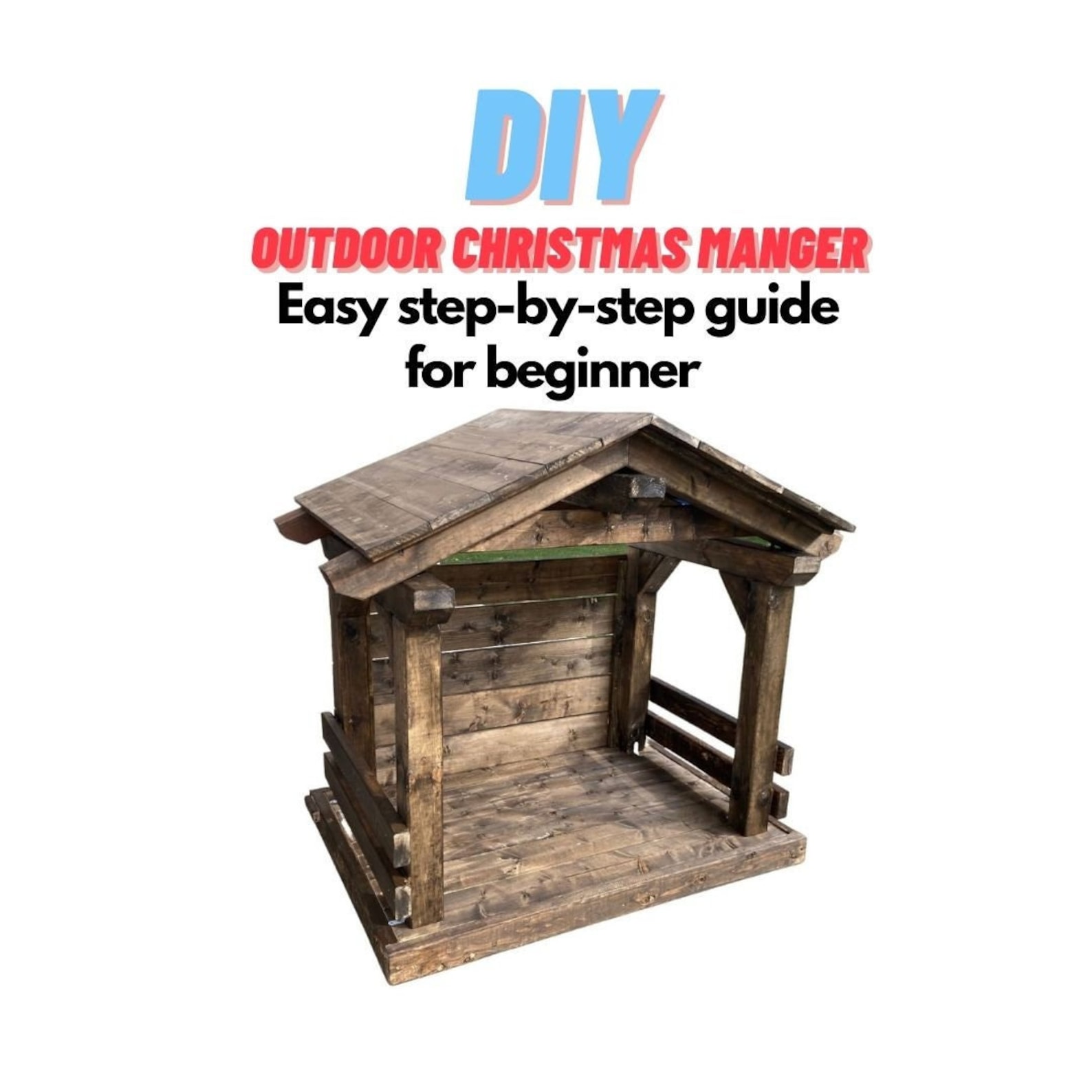 Outdoor Christmas Manger Nativity Scene Woodworking Plans Etsy
