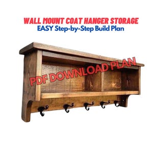 Wooden Wall Floating Shelf Storage Coat Hanger Woodworking Plan - Easy Step-by-Step Guide for Beginner with Standard Lumber