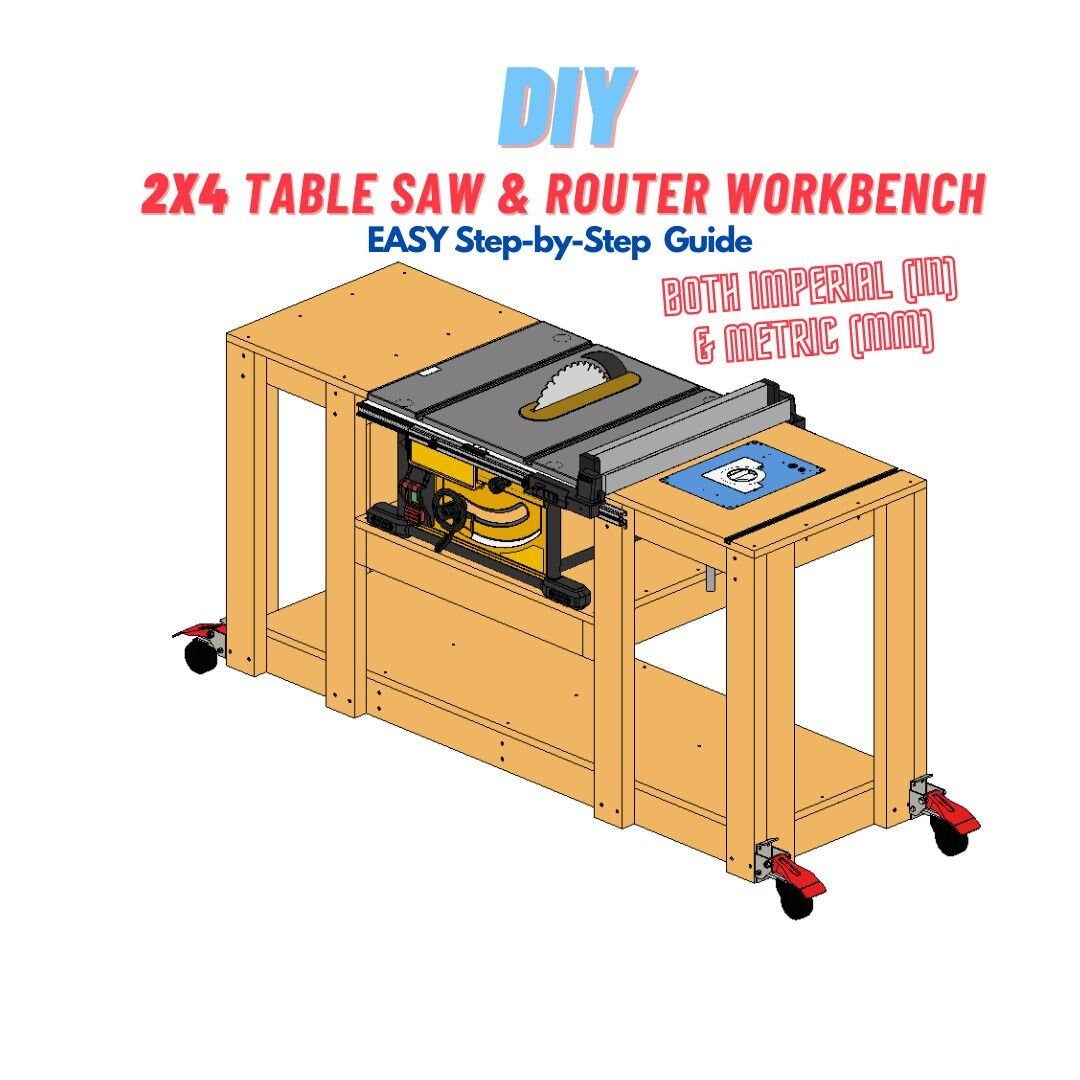 Table Saw With Router Mobile Workbench Shop Furniture Woodworking