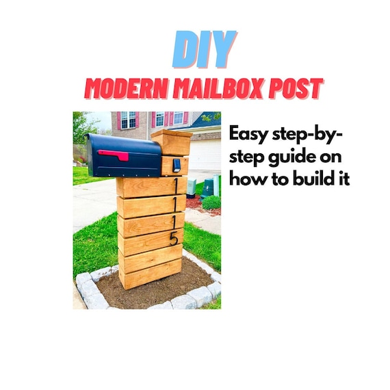Modern Wooden Mailbox Post Plan Instructions Easy Weekend Etsy