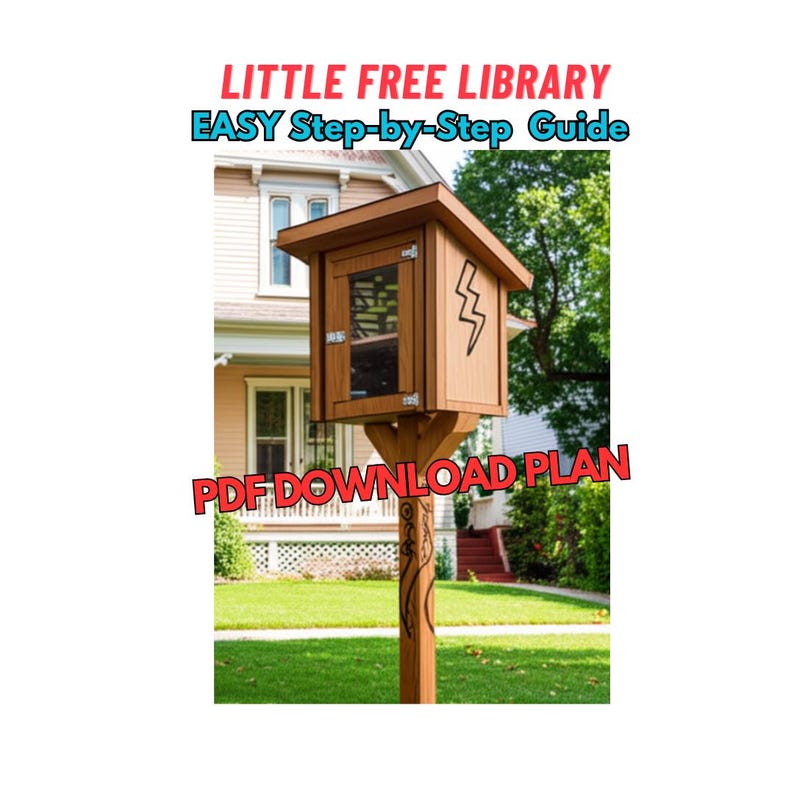 Plano de carpintería para compartir en la despensa de Little Free Library - Plano de proyecto de madera fácil - Proyectos de madera para vender imagen 1