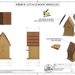 Modern Wooden Cedar Birdhouse Plan Instructions Garden Decoration Plans Outdoor Good Looking Birdhouse Cedar Fence Picket image 2