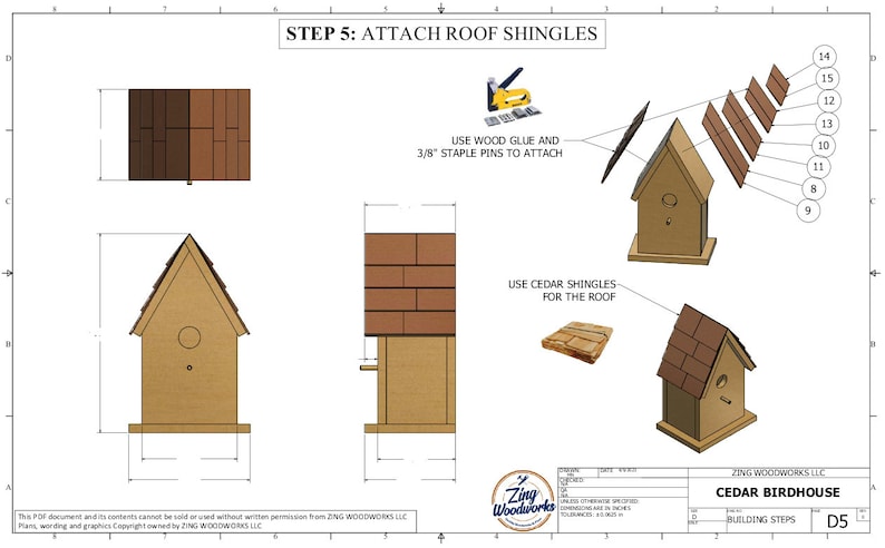 Modern Wooden Cedar Birdhouse Plan Instructions Garden Decoration Plans Outdoor Good Looking Birdhouse Cedar Fence Picket image 2