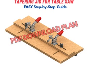 DIY Taper Jig for Table Saw - Essential Woodworking Jig - Woodworking Plans - Make From 3-4" Plywood -