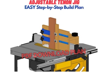 DIY Adjustable Tenon Jig for Table Saw - Essential Easy Simple Woodworking Jig - Make From 3/4 Plywood
