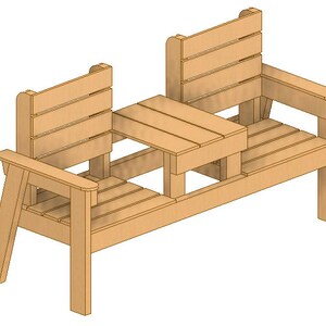 Double Chair Garden Bench DIY Patio Lawn Deck Garden Outdoor Furniture Easy Weekend Project Zing Woodworks image 6