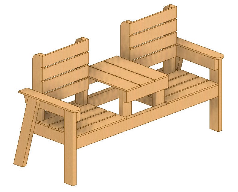 Double Chair Garden Bench DIY Patio Lawn Deck Garden Outdoor Furniture Easy Weekend Project Zing Woodworks image 6