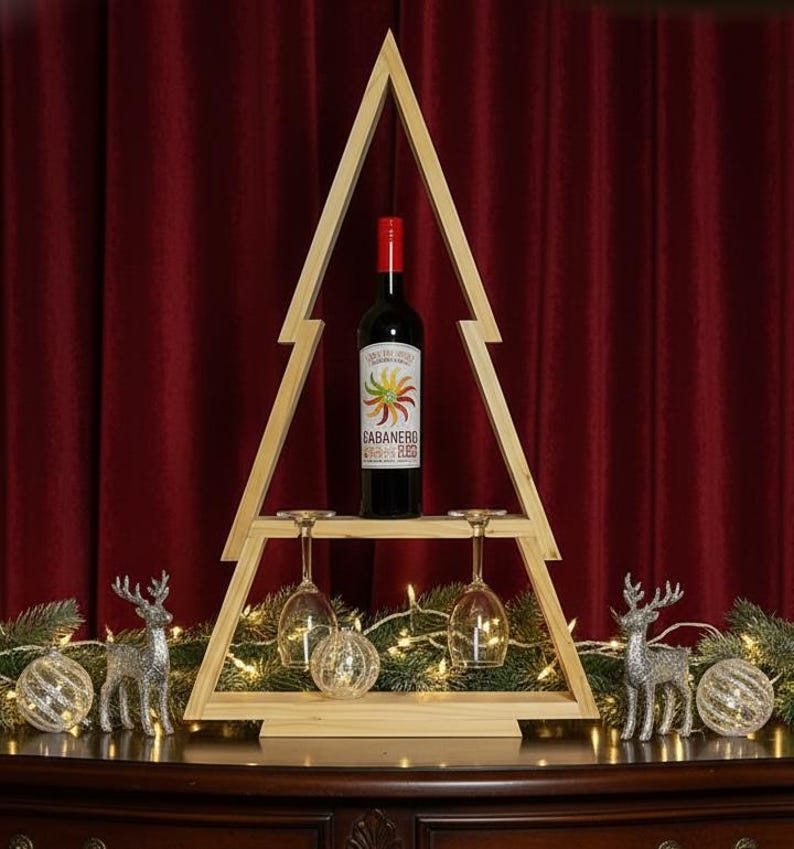 Wooden Christmas Tree Wine Rack Woodworking Plan - Easy Step-by-step ...