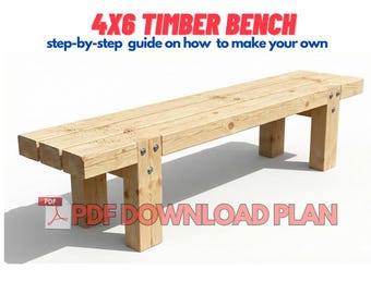 Planos para hacer un banco de jardín de madera de 4x6: un proyecto fácil para el fin de semana con madera estándar de 4x6 - Zing Woodworks
