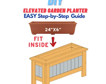 Garden Cedar Planter Woodworking Plans / Elevated Planter Box Plans / Garden Box / Outdoor Planter / Garden bed / Elevated Garden Bed