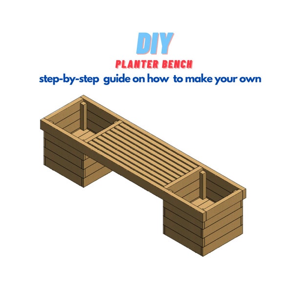 DIY Planter Bench Plans - Easy Weekend Project - Make From Standard 2x2, 1x4, 2x4 Lumber - Zing Woodworks