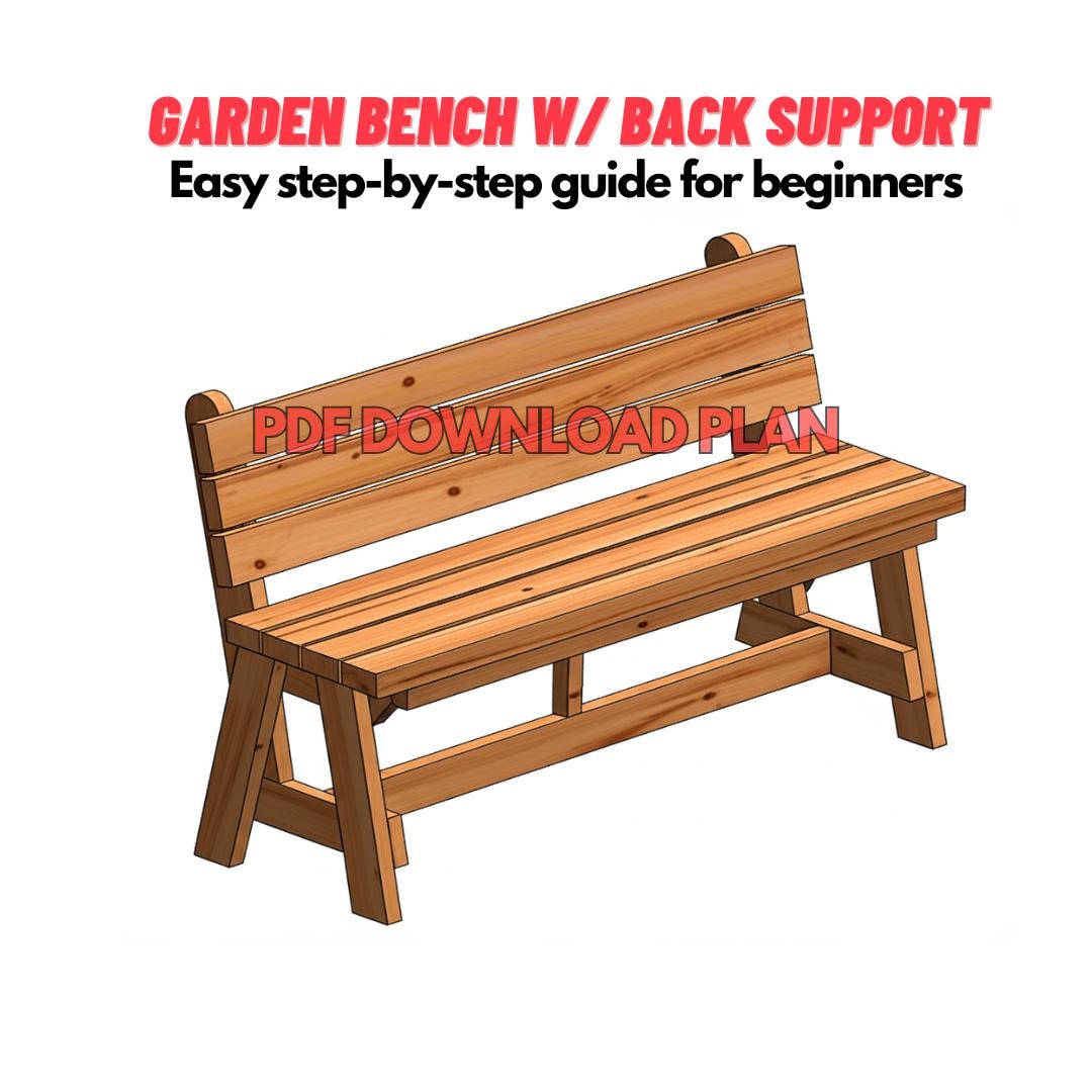 Buy Garden Bench With Back Support DIY Patio Lawn Deck Garden Outdoor  Furniture Easy Weekend Project Zing Woodworks Online in India