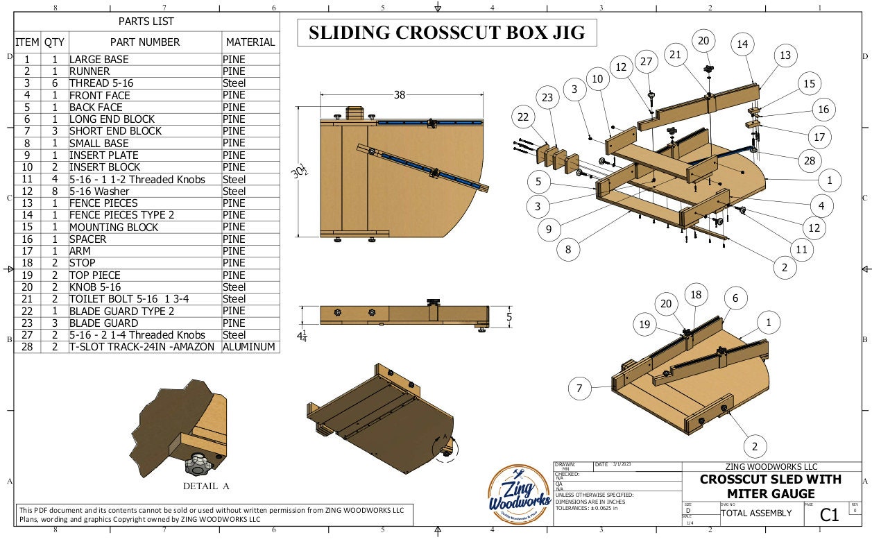 DIY Crosscut Sled for Table Saw - Essential Woodworking Jig - Make From ...