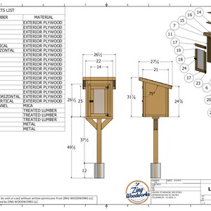 Plano de carpintería para compartir en la despensa de Little Free Library - Plano de proyecto de madera fácil - Proyectos de madera para vender imagen 3