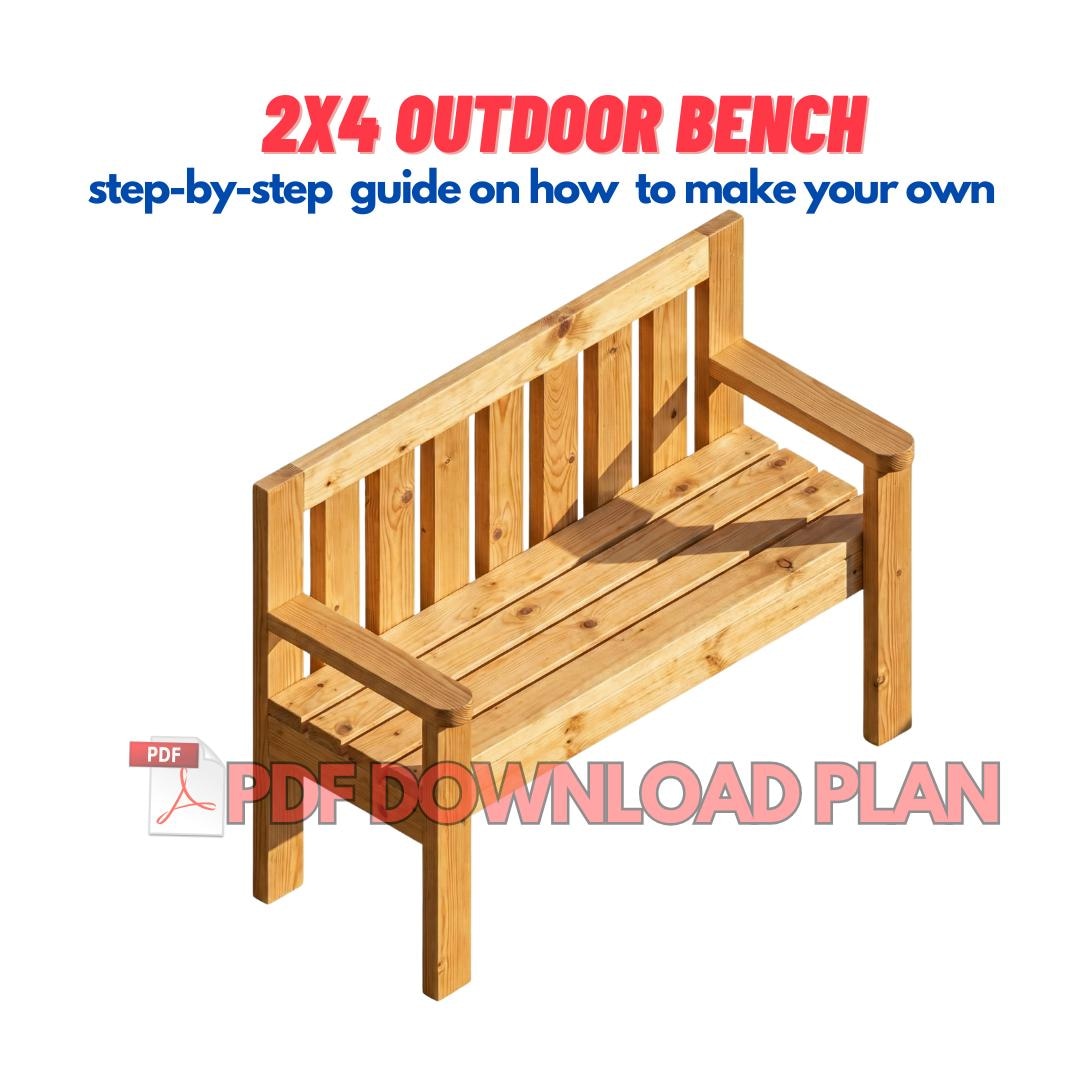 2x4 Garden Bench - DIY Patio Lawn Deck Garden Outdoor Furniture - Easy ...