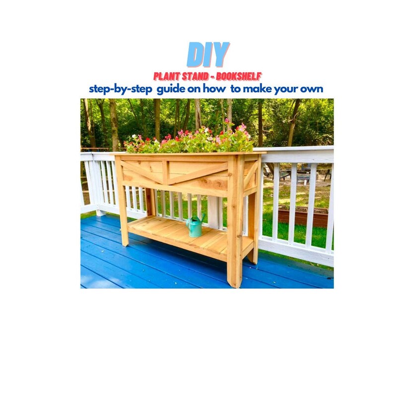 DIY Cedar Garden Planter with Storage Shelf / Elevated Garden Planter Plan / Outdoor Cedar Planter Blueprint / Instant Download image 1