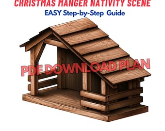 DIY Wooden Christmas Manger Nativity Scene Instruction Woodworking Plan - Wooden Holiday Christmas Gifts