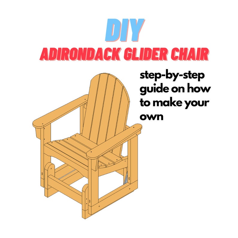 Easy Adirondack Glider Chair Plans Rocking Chair DIY Patio Etsy