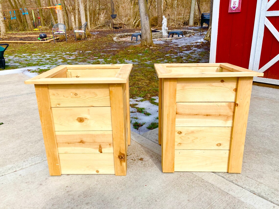 Simple Cedar Garden Planter Plans / Cedar Planter Box / Etsy