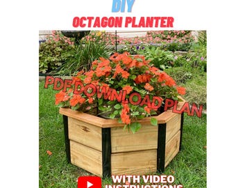 Planos de jardinera octogonal de ocho lados / Planos de jardinera elevada - Proyectos de carpintería fáciles para principiantes
