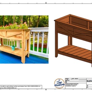 DIY Cedar Garden Planter with Storage Shelf / Elevated Garden Planter Plan / Outdoor Cedar Planter Blueprint / Instant Download image 3