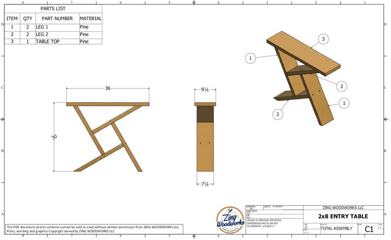 2x8 Farmhouse Entry Table Plans - Weekend Projects - EASY Woodworking ...