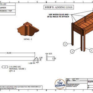 DIY Cedar Garden Planter with Storage Shelf / Elevated Garden Planter Plan / Outdoor Cedar Planter Blueprint / Instant Download image 5