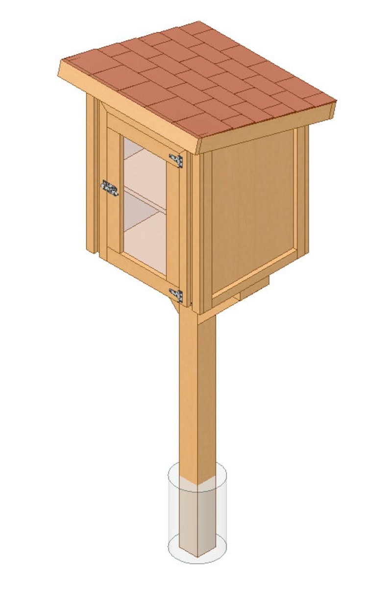 Plano de carpintería para compartir en la despensa de Little Free Library - Plano de proyecto de madera fácil - Proyectos de madera para vender imagen 2