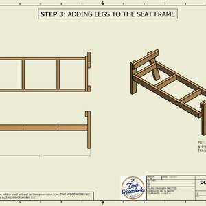 Double Chair Garden Bench DIY Patio Lawn Deck Garden Outdoor Furniture Easy Weekend Project Zing Woodworks image 4