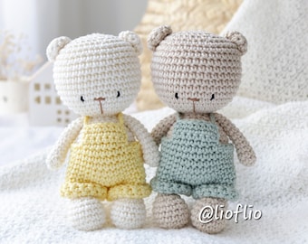 Orsetto di orsetto all'uncinetto amigurumi in cotone peluche regalo per neonato, compleanno, servizio fotografico di Natale, decorazione