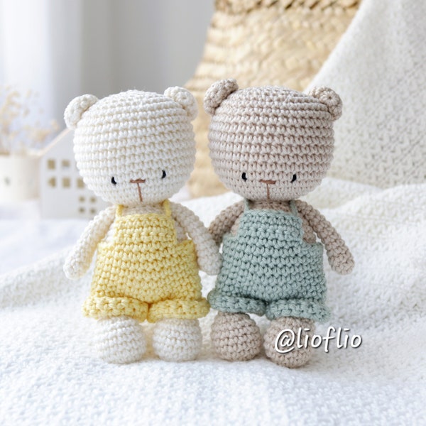 Baby Bär Teddy gehäkelt amigurumi Baumwolle Spielzeug Kuscheltier Geschenk Baby Kind Geburtstag Weihnachten Fotoshooting Deko