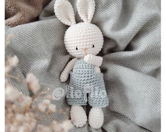 Baby rabbit bunny crocheted amigurumi cotton toy cuddly toy gift baby child Christmas Easter decoration photo shoot