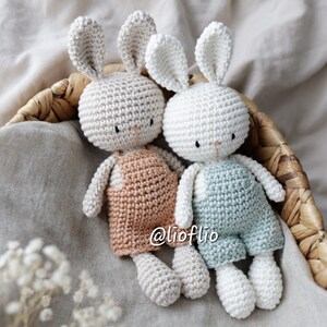 Baby rabbit Bunny crocheted amigurumi cotton toy cuddly toy gift baby child Christmas Easter decoration photo shoot