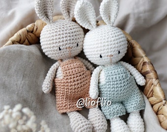 Baby rabbit Bunny crocheted amigurumi cotton toy cuddly toy gift baby child Christmas Easter decoration photo shoot