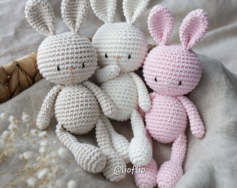 Baby Hase Bunny gehäkelt amigurumi  Baumwolle Spielzeug Kuscheltier Geschenk Baby Kind Geburtstag Weihnachten Ostern Deko Fotoshooting