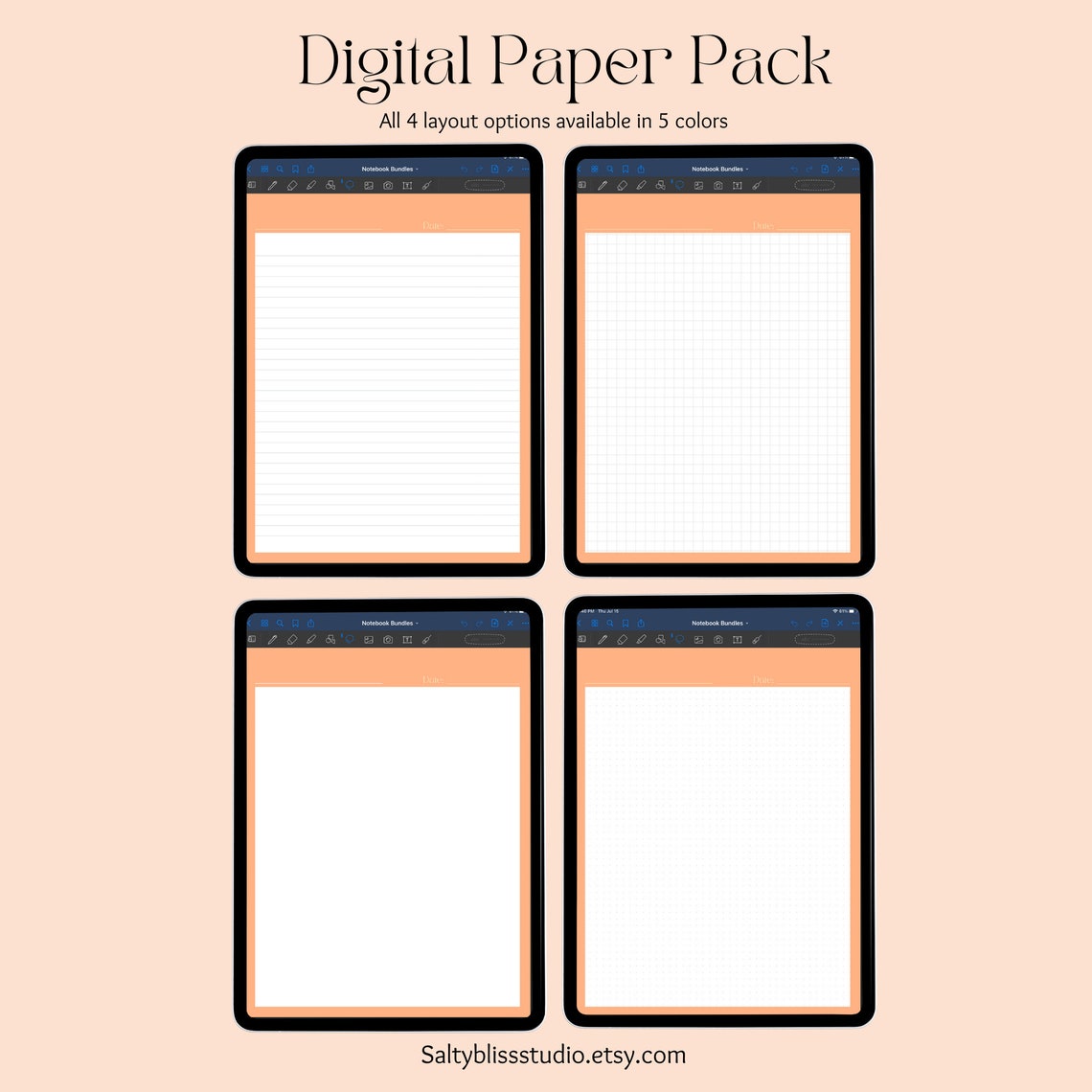 Digital Fun Paper Pack Instant Digital Download Goodnotes Etsy