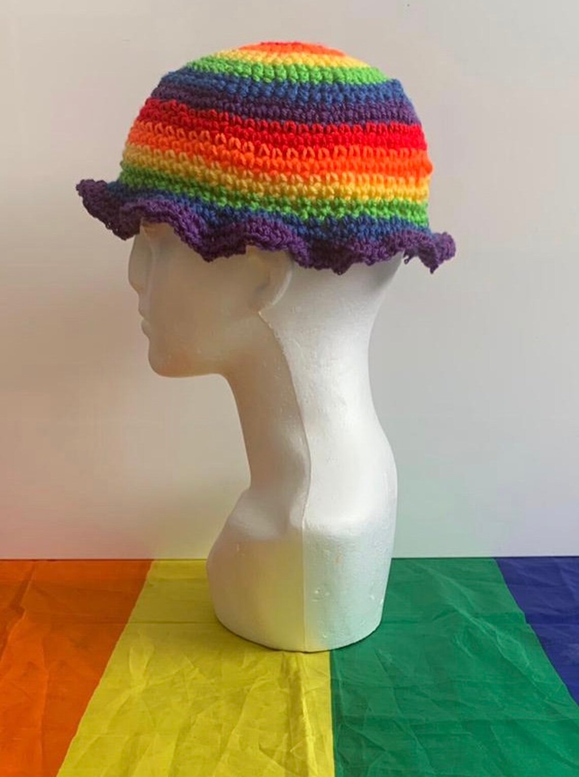 Pride Rainbow Bucket Hat Thin Stripes Pride Rainbow Hat Etsy
